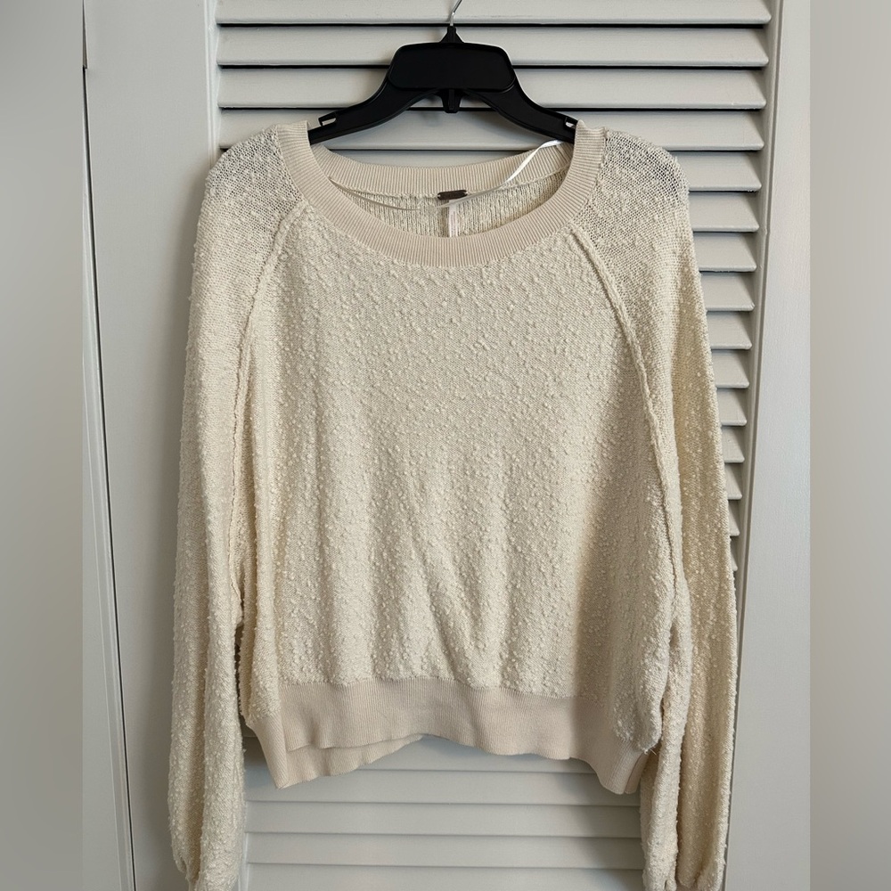 Free People off white Popcorn textured sweater